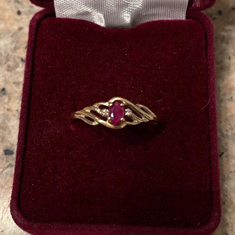 Yellow Gold Ruby and Diamond Ring